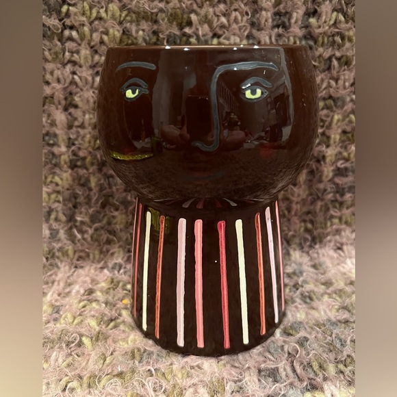 Opal House Other - Opal House, Picasso Inspired Face Planter/Vase 6” Stoneware, dark brown